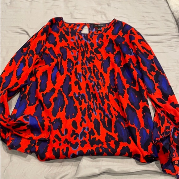 Red leopard print blouse - Picture 1 of 3